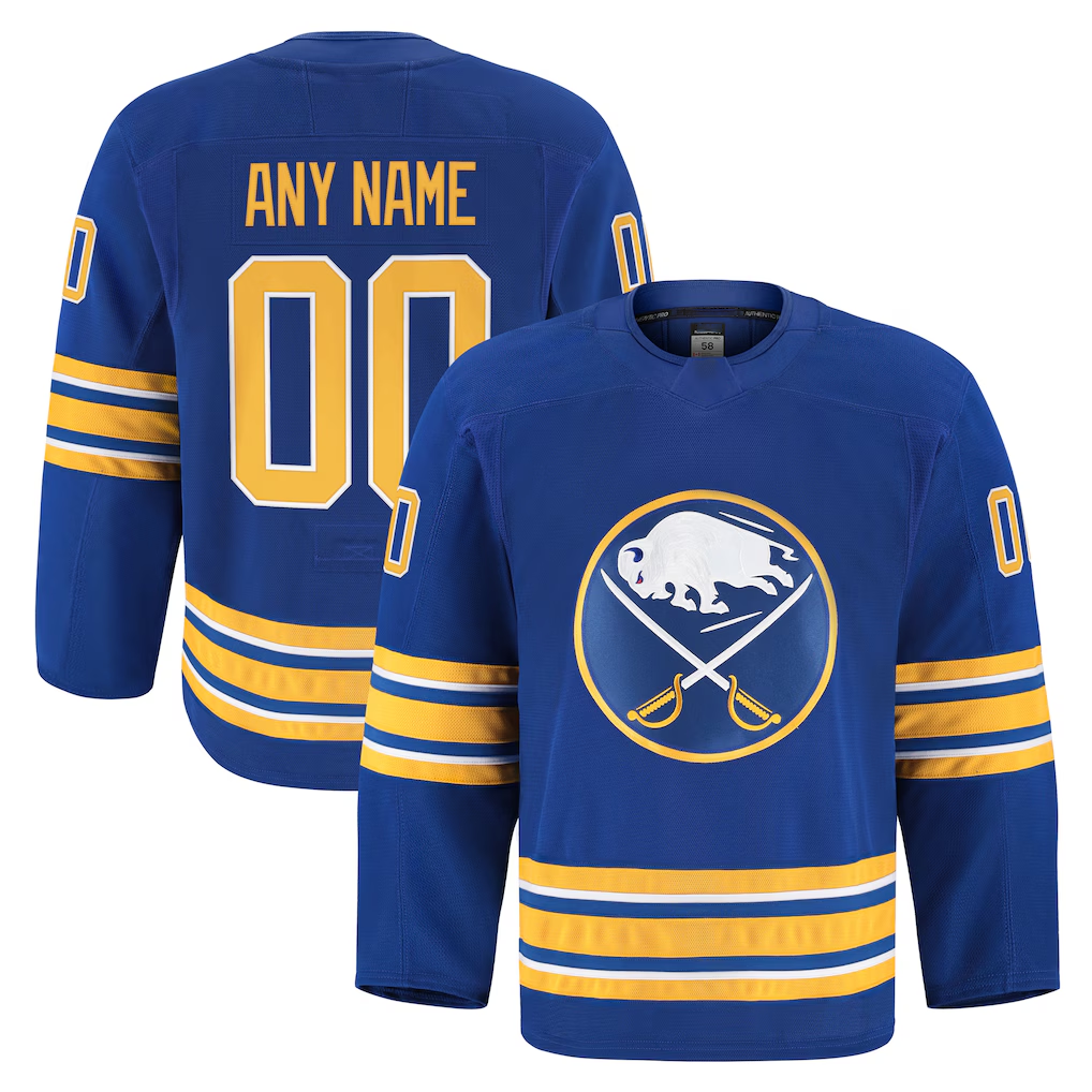 Kooe Custom B.Sabres Royal Home Authentic Pro Stitched Jerseys