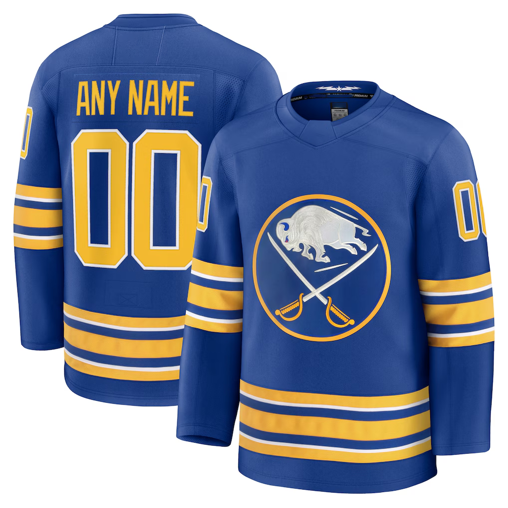 Kooe Custom B.Sabres Royal Home Premium Stitched Jerseys