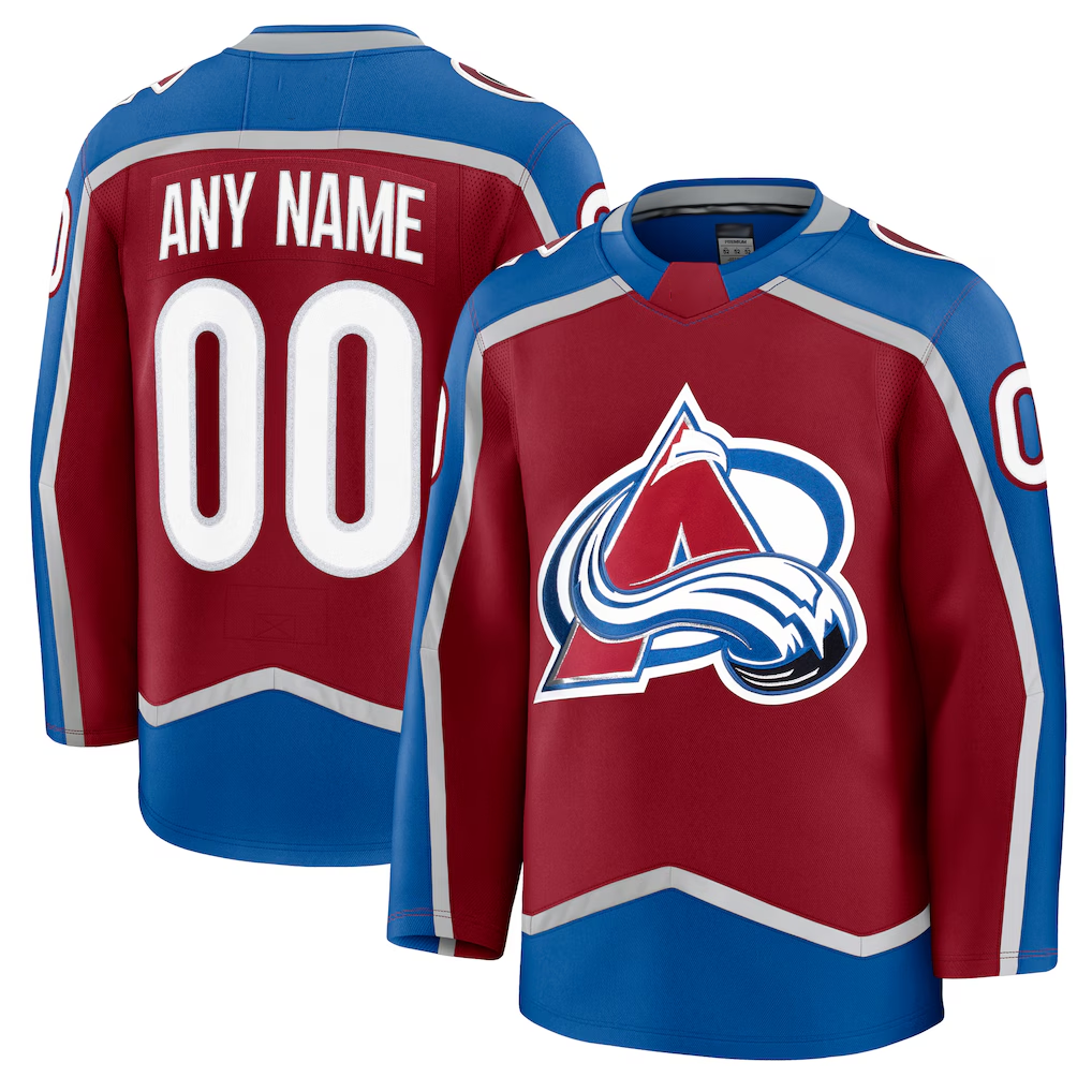Kooe Custom C.Avalanche Burgundy Home Premium Jerseys
