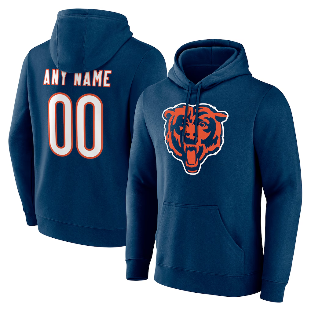 Kooe Custom C.Bears Navy Team Authentic Personalized Name & Number Hoodie Stitched Jerseys