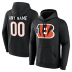 Kooe Custom C.Bengals Black Big & Tall Team Authentic Custom Hoodie Stitched Jerseys