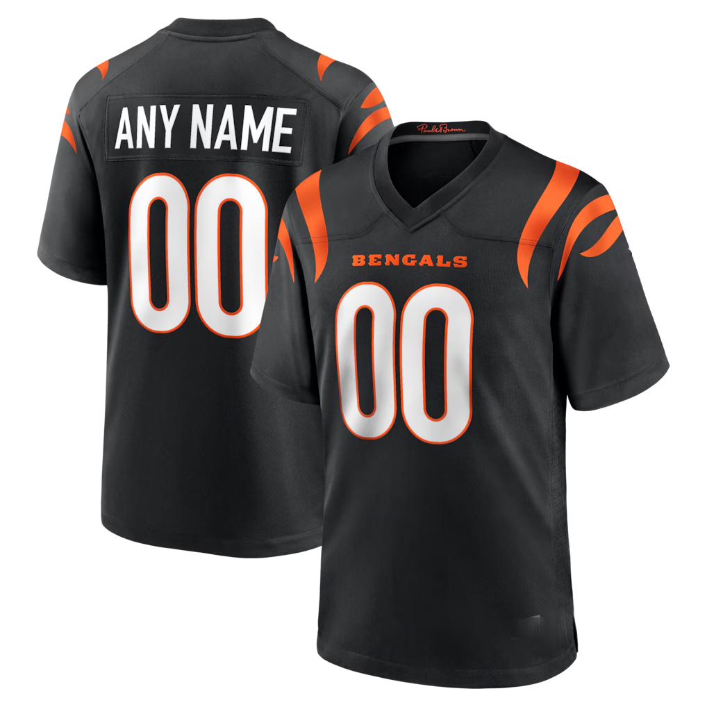 Kooe Custom C.Bengals Black Home Replica Game Football Jerseys
