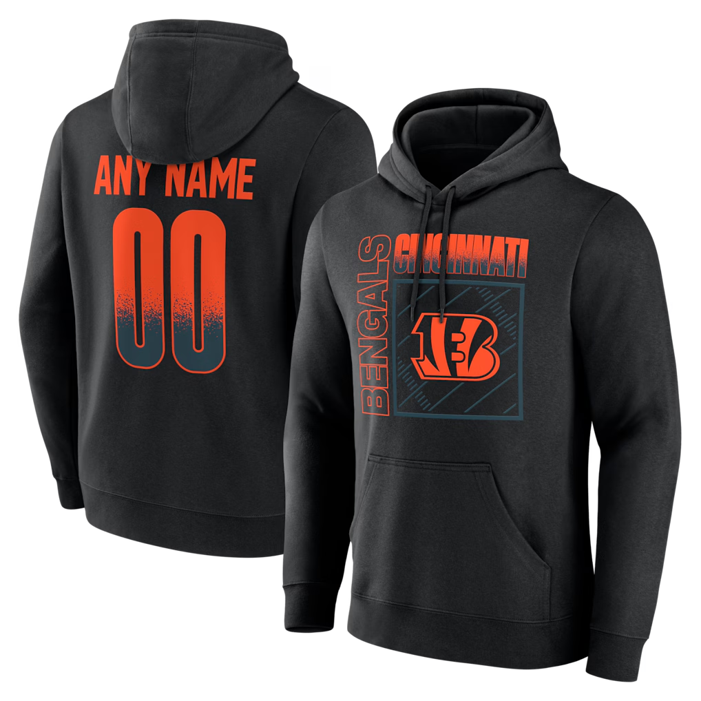 Kooe Custom C.Bengals Black Home Field Pop Personalized Name & Number Hoodie Stitched Jerseys