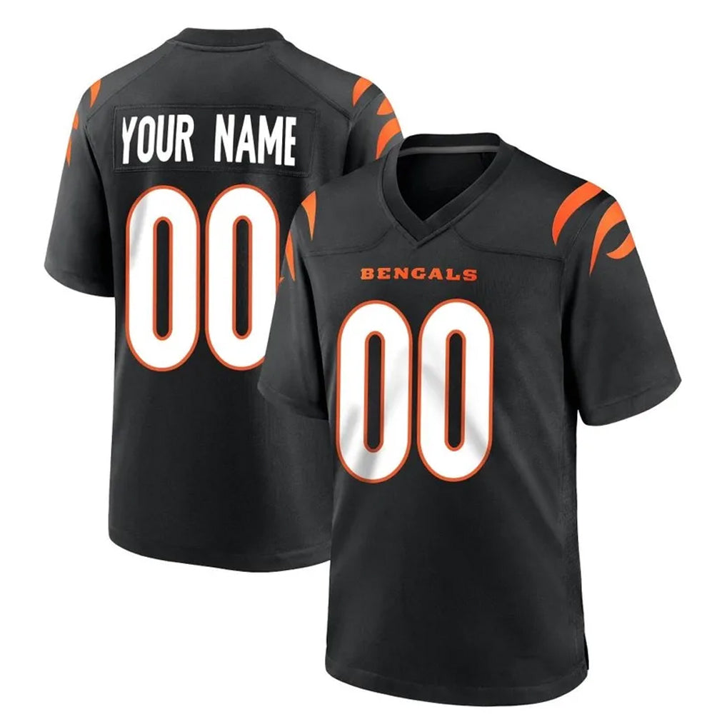 Kooe Custom C.Bengals Black Home Game Any Name & Numbers Stitched Jerseys