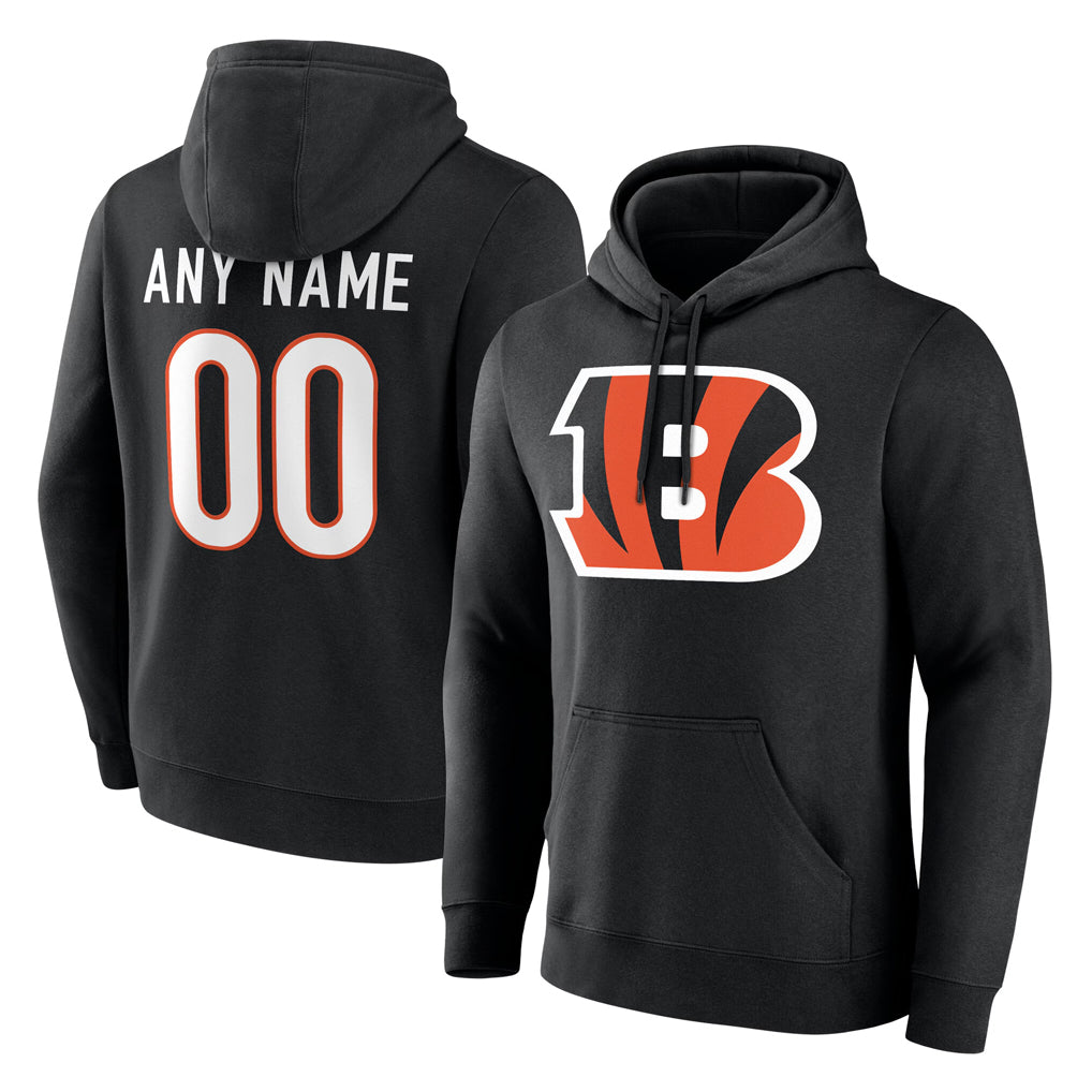 Kooe Custom C.Bengals Black Long Sleeve Hoodie Any Name & Numbers Stitched Jerseys