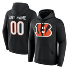 Kooe Custom C.Bengals Black Long Sleeve Hoodie Any Name & Numbers Stitched Jerseys
