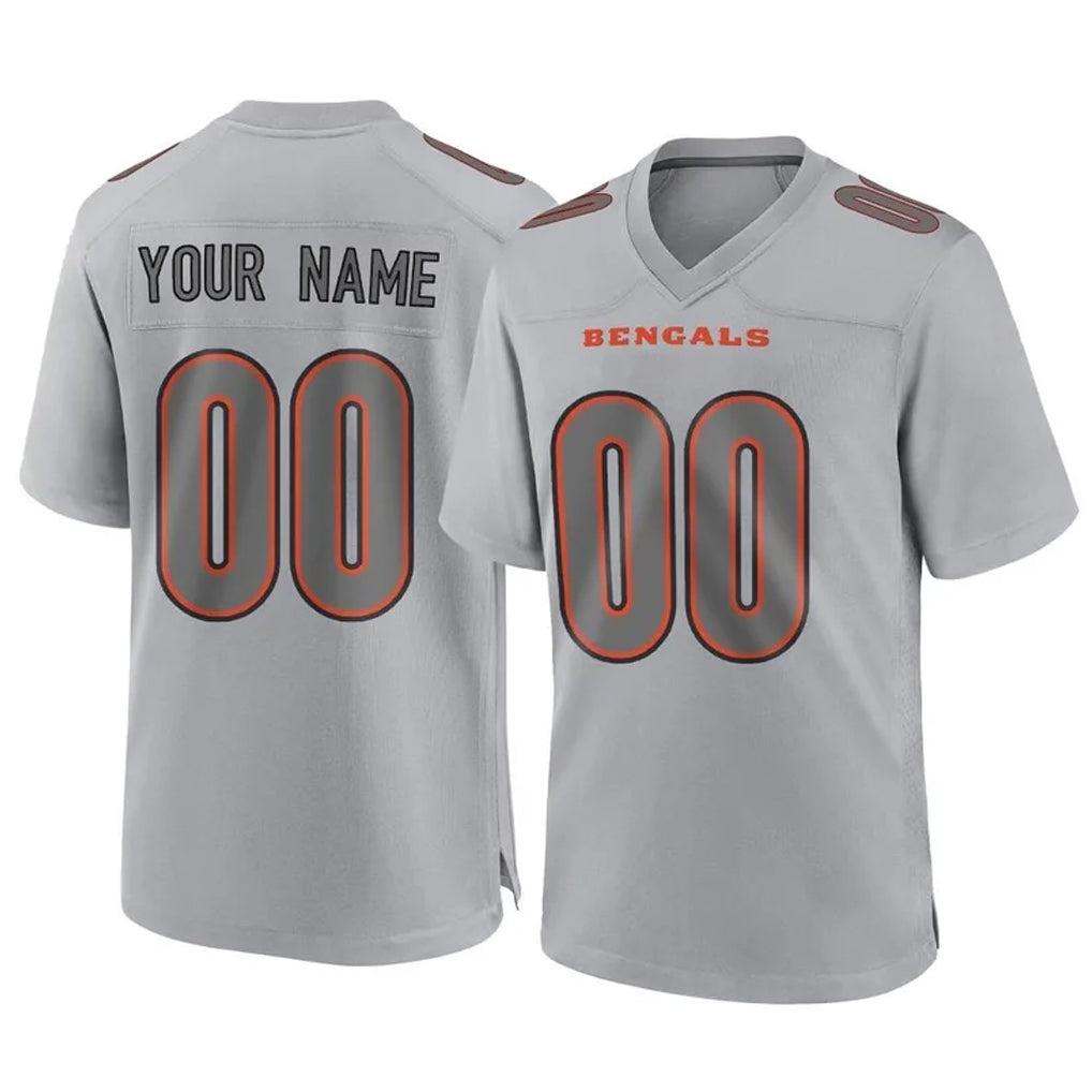 Kooe Custom C.Bengals Gray Atmosphere Fashion Game Any Name & Numbers Stitched Jerseys
