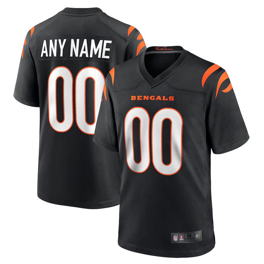 Kooe Custom C.Bengals Home Replica Game Football Jerseys - Black - Custom