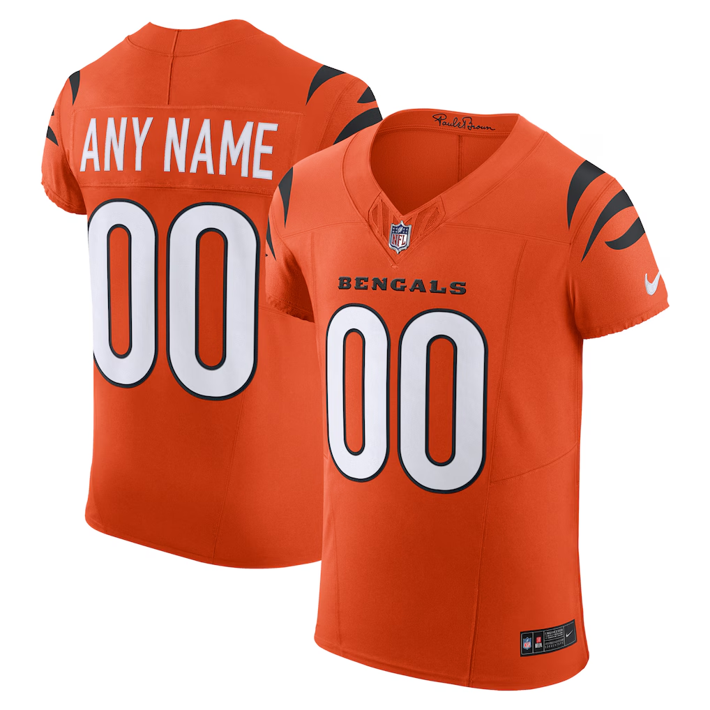 Kooe Custom C.Bengals Orange Alternate Vapor F.U.S.E. Elite Stitched Jerseys