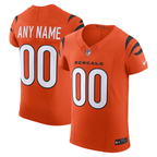 Kooe Custom C.Bengals Orange Alternate Vapor F.U.S.E. Elite Stitched Jerseys