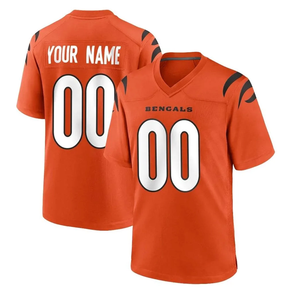 Kooe Custom C.Bengals Orange Home Game Any Name & Numbers Stitched Jerseys
