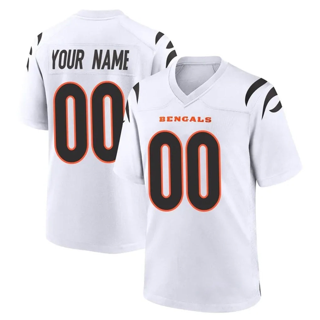 Kooe Custom C.Bengals White Home Game Any Name & Numbers Stitched Jerseys