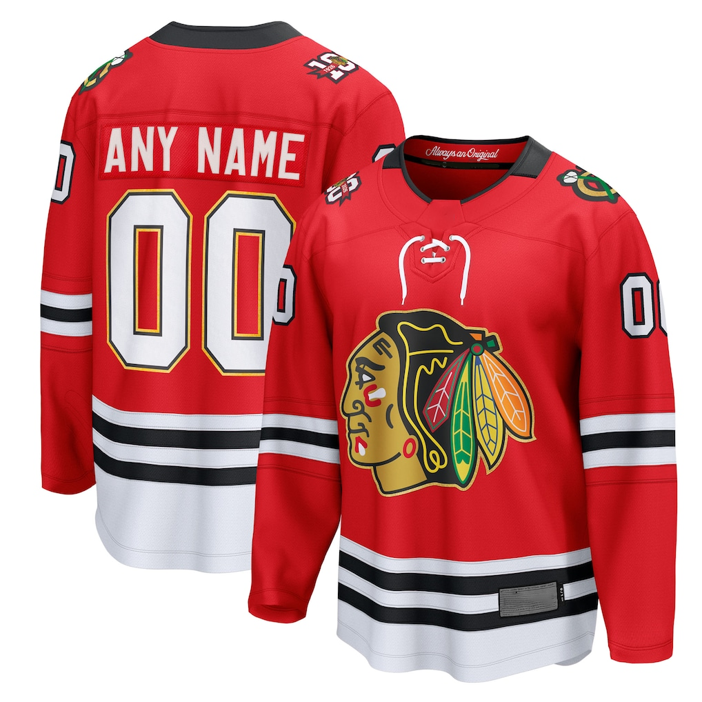 Kooe Custom C.Blackhawks Red Centennial Breakaway Jerseys