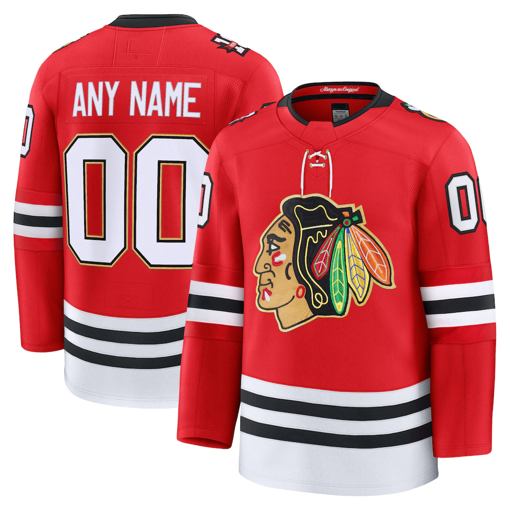 Kooe Custom C.Blackhawks Red Centennial Premium Jerseys