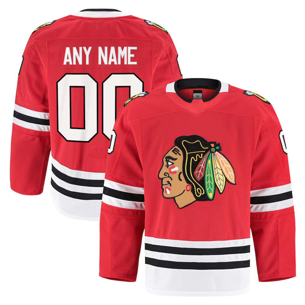 Kooe Custom C.Blackhawks Red Home Authentic Pro Jerseys