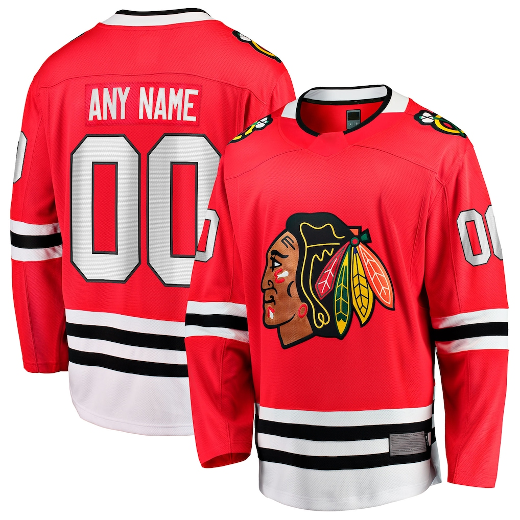 Kooe Custom C.Blackhawks Red Home Breakaway Jerseys