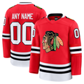 Kooe Custom C.Blackhawks Red Home Premium Jerseys