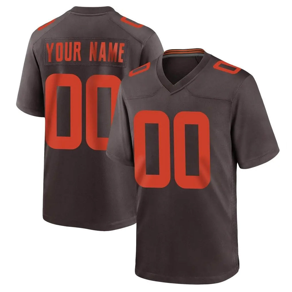 Kooe Custom C.Browns Brown Alternate Home Game Any Name & Numbers Stitched Jerseys