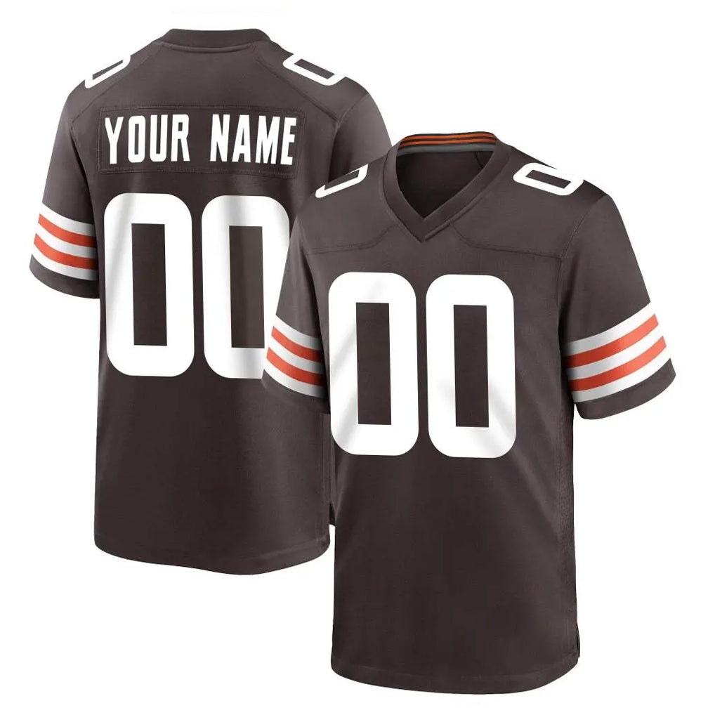 Kooe Custom C.Browns Brown Home Game Any Name & Numbers Stitched Jerseys