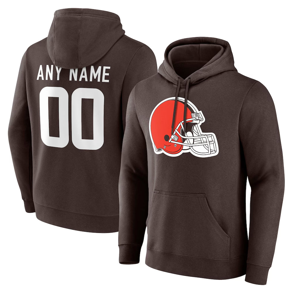 Kooe Custom C.Browns Brown Primetime Logo Hoodie Any Name & Numbers Stitched Jerseys