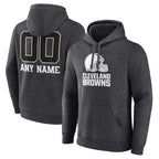 Kooe Custom C.Browns Charcoal Primetime Logo Hoodie Any Name & Numbers Stitched Jerseys