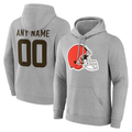 Kooe Custom C.Browns Gray Team Authentic Personalized Name & Number Hoodie Stitched Jerseys