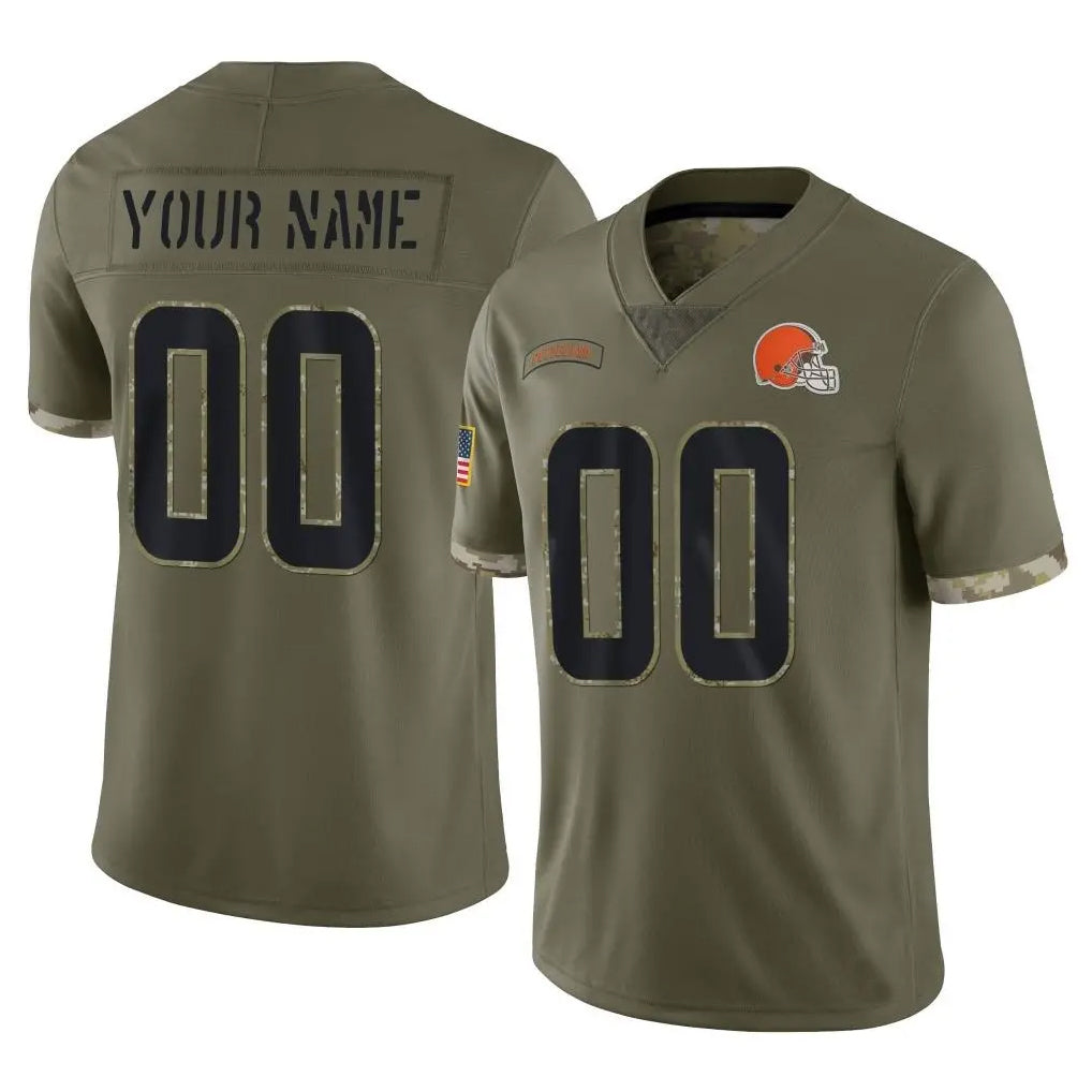 Kooe Custom C.Browns Olive Salute to Service Limited Game Any Name & Numbers Stitched Jerseys