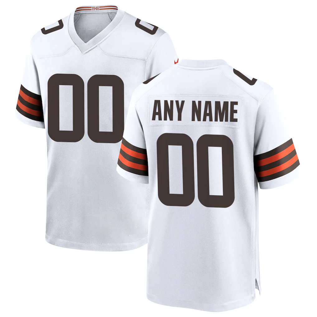 Kooe Custom C.Browns White Game Stitched Jerseys
