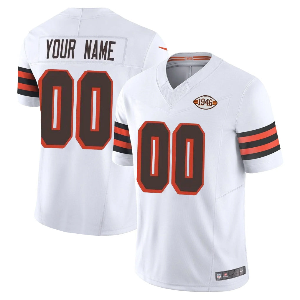 Kooe Custom C.Browns White Limited Vapor F.U.S.E. Alternate Game Any Name & Numbers Stitched Jerseys