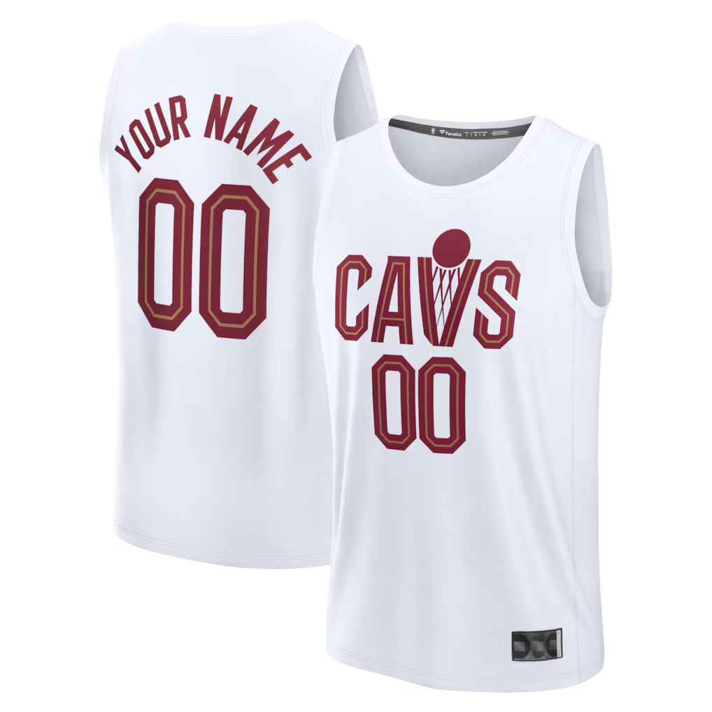 Kooe Custom C.Cavaliers White Fast Break Jerseys - Icon Edition