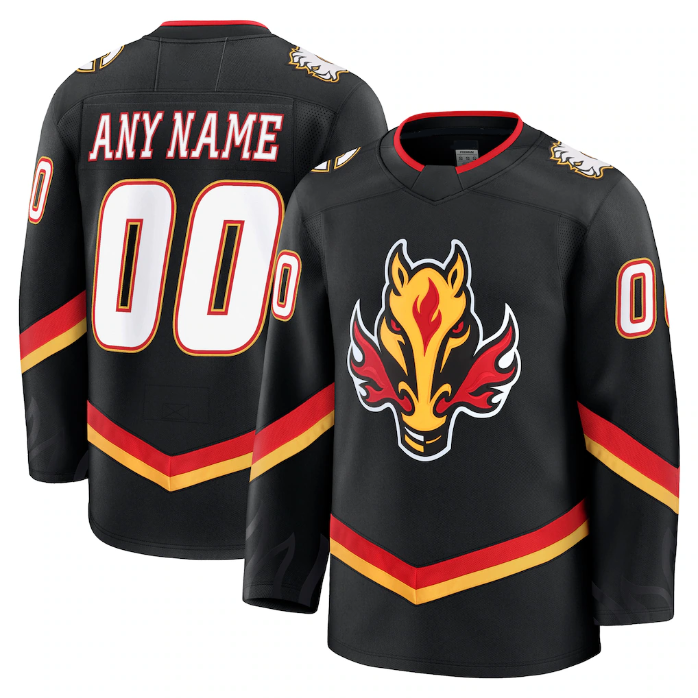 Kooe Custom C.Flames Black Alternate Premium Jerseys