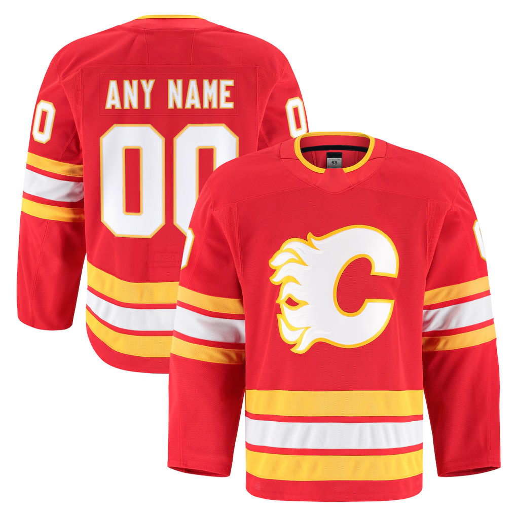 Kooe Custom C.Flames Red Home Authentic Pro Jerseys