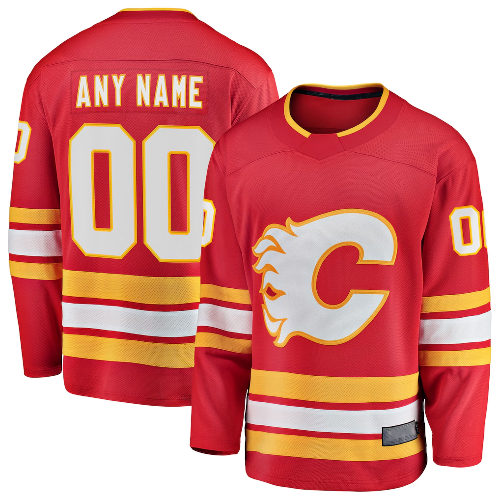 Kooe Custom C.Flames Red Home Breakaway Jerseys
