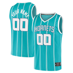 Kooe Custom C.Hornets  Teal Fast Break Replica Jerseys - Icon Edition