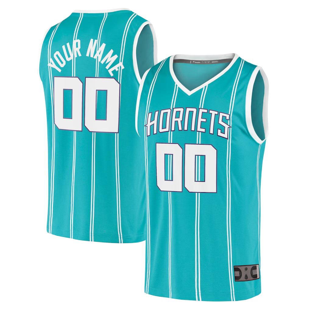 Kooe Custom C.Hornets  Teal Fast Break Replica Jerseys - Icon Edition