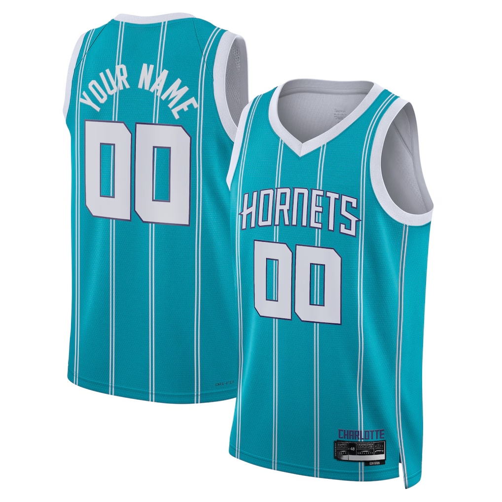 Kooe Custom C.Hornets  Teal Swingman Jerseys - Icon Edition