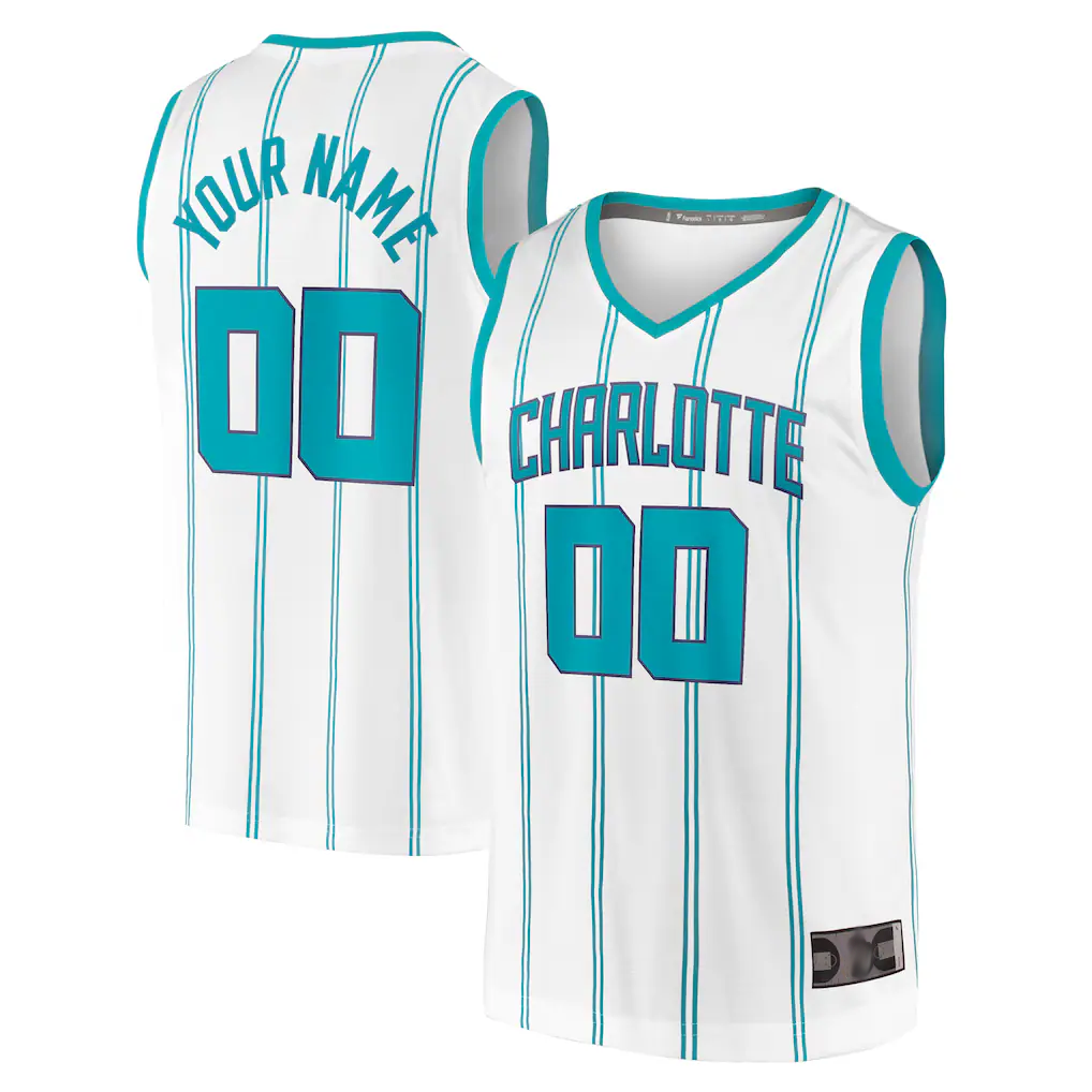 Kooe Custom C.Hornets  White Fast Break Custom Replica Jerseys - Association Edition
