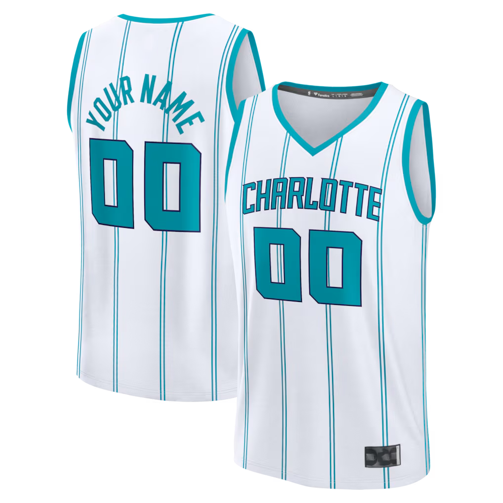 Kooe Custom C.Hornets  White Fast Break Jerseys - Icon Edition