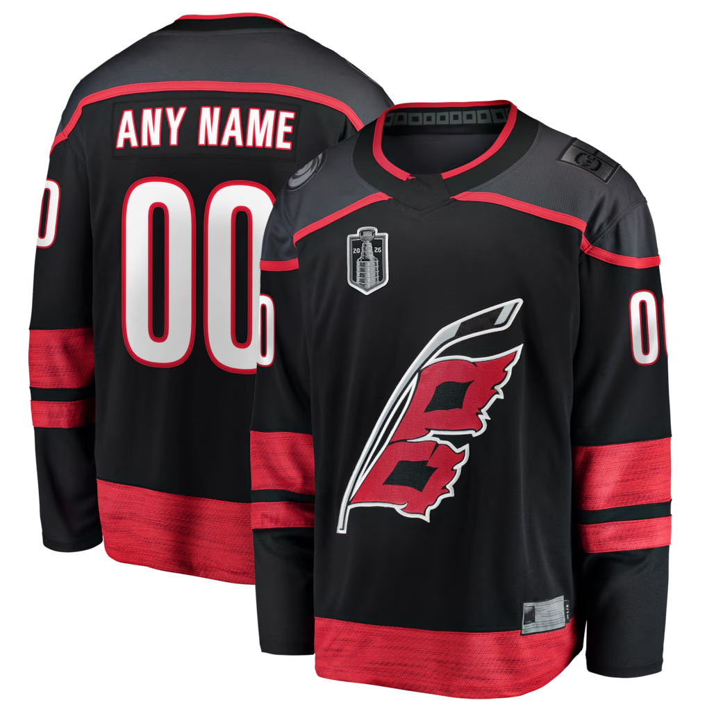Kooe Custom C.Hurricanes Black 2026 Stanley Cup Final Home Breakaway Stitched Jerseys