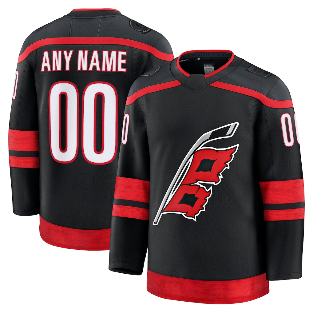 Kooe Custom C.Hurricanes Black Home Premium Stitched Jerseys