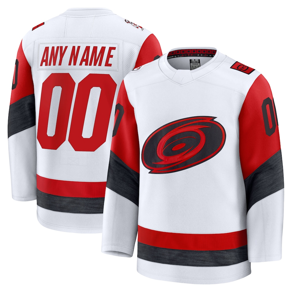 Kooe Custom C.Hurricanes White Away Premium Stitched Jerseys