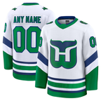 Kooe Custom C.Hurricanes White Throwback Premium Stitched Jerseys
