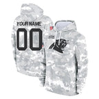 Kooe Custom C.Panthers Arctic Camo Salute to Service Pullover Hoodies Any Name & Numbers Stitched Jerseys