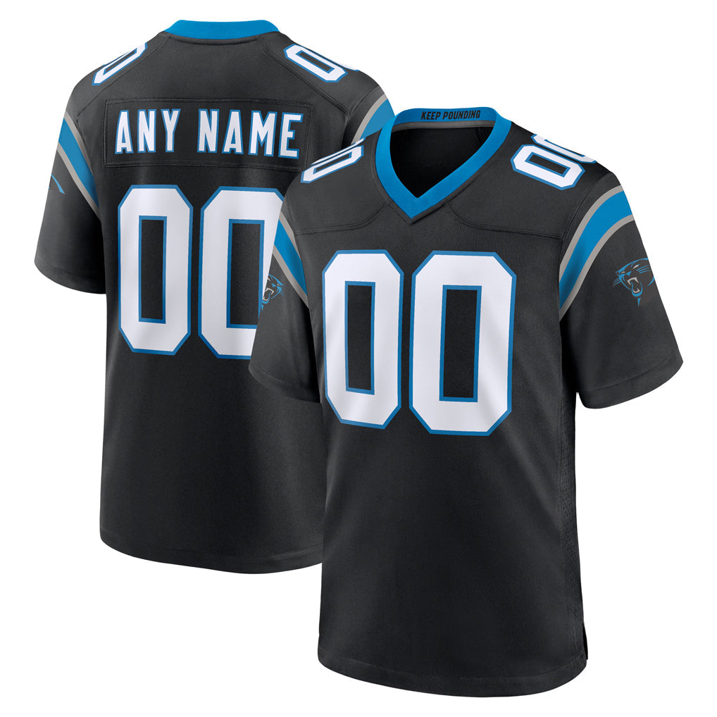 Kooe Custom C.Panthers Black Home Game Any Name & Numbers Stitched Jerseys