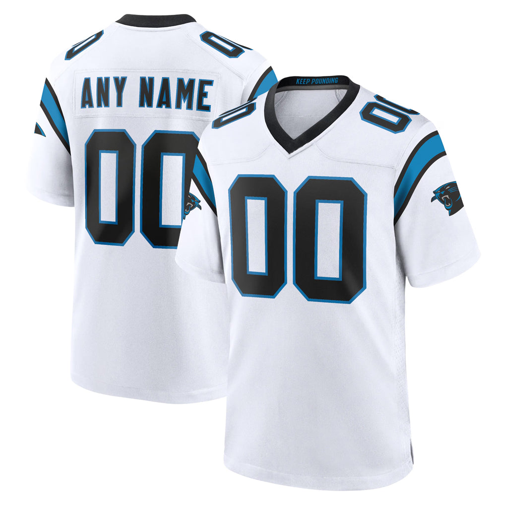Kooe Custom C.Panthers White Home Game Any Name & Numbers Stitched Jerseys