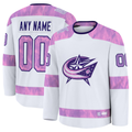 Kooe Custom CB.Jackets White 2024 Hockey Fights Cancer Practice Jersey