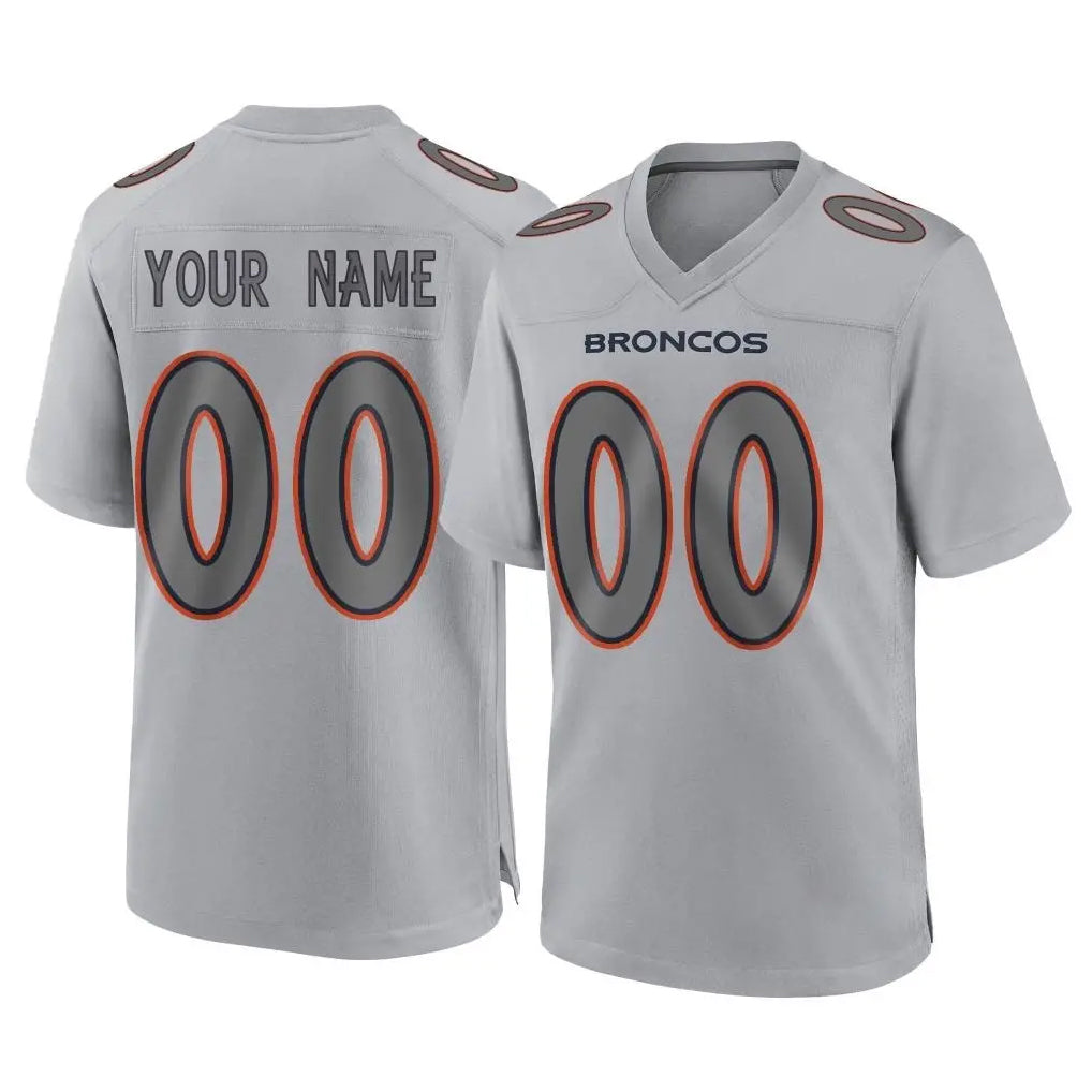Kooe Custom D.Broncos Gray Atmosphere Fashion Limited Game Any Name & Numbers Stitched Jerseys
