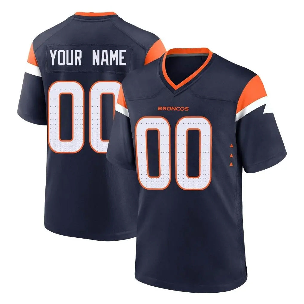 Kooe Custom D.Broncos Navy Home Game Any Name & Numbers Stitched Jerseys