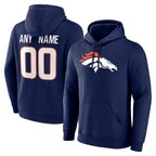 Kooe Custom D.Broncos Navy Pullover Hoodie Limited Any Name & Numbers Stitched Jerseys