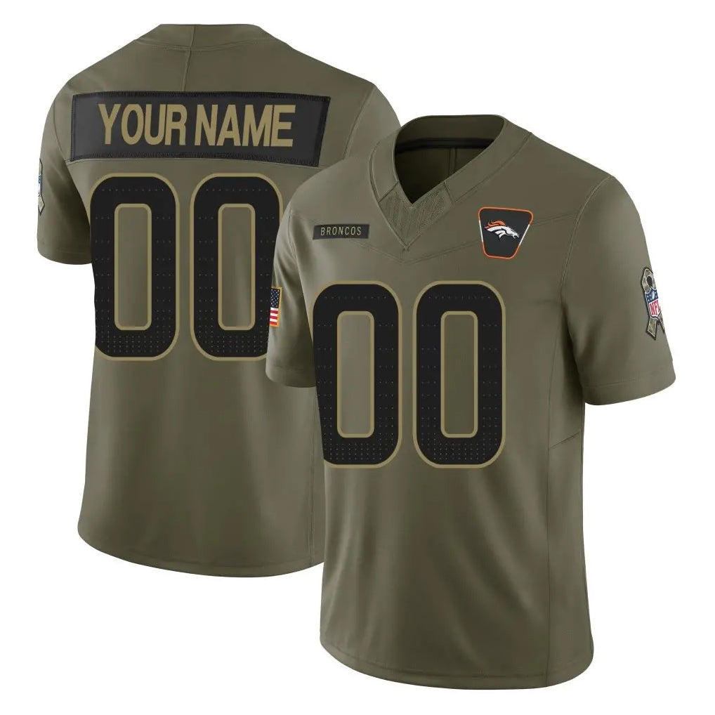 Kooe Custom D.Broncos Olive 2025 Salute To Service Limited Home Any Name & Numbers Stitched Jerseys